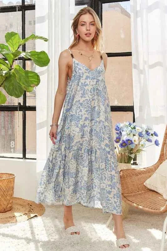 ADORA Dress with Bead Detail On Shoulder BLUE 81fd3746948f483d898ec8f16d5d660d-Max-Origin