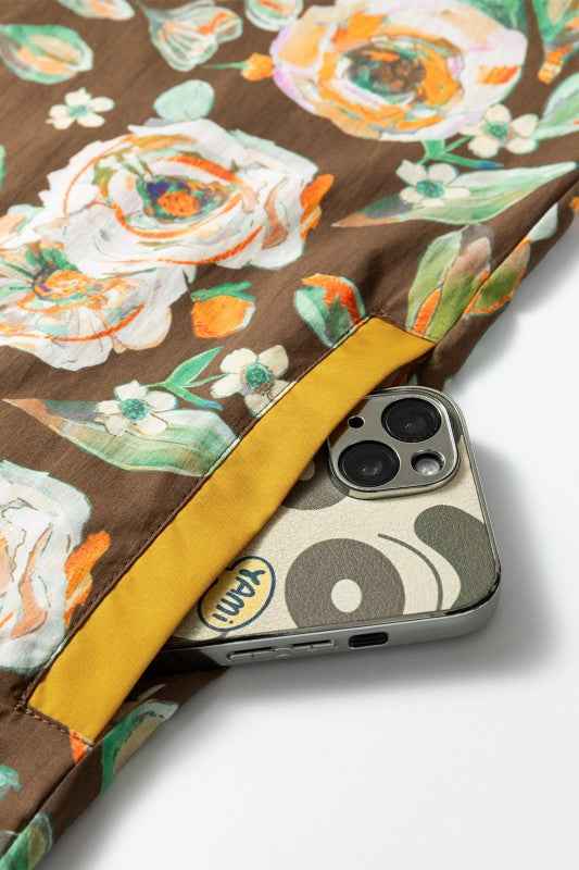 Floral Contrast V-Neck Long Sleeve Pocketed Dress 820be6ea-705c-4570-ba57-ab4a37518a3d