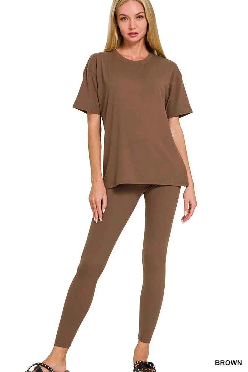 Zenana Full Size Brushed Dty Microfiber Short Sleeve Top and Pants Loungewear Set Plus Size BROWN 822d34a9fff440ae80fae82cf909d432-Max-Origin