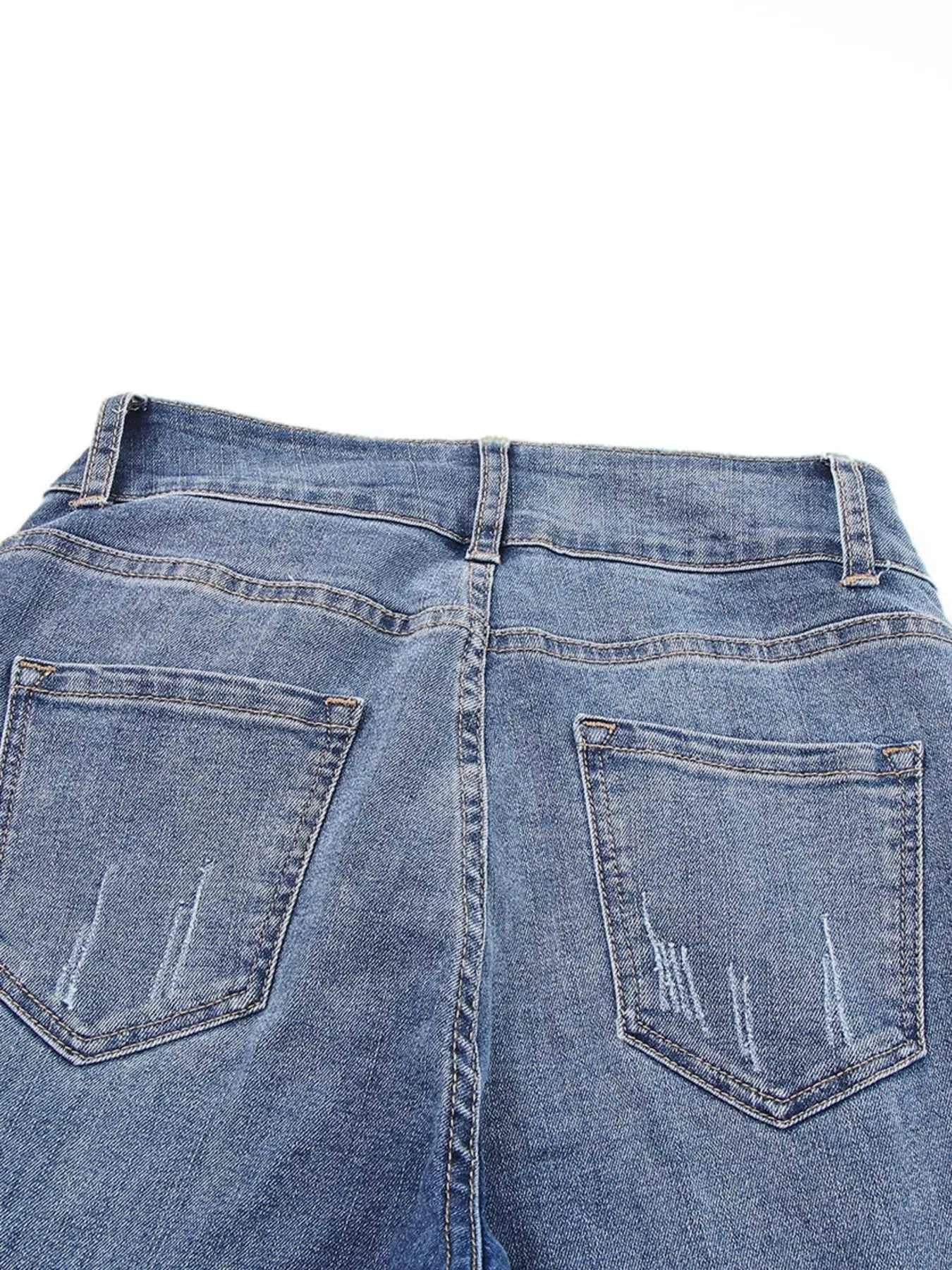 High Waist Distressed Straight Leg Jeans 823d6c283caa4342b73d3cfe19145add-Max-Origin