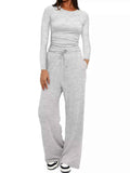Round Neck Long Sleeve Top and Pants Set Light Gray 82441ea1-661f-4def-b1d3-726b92621607-Max-Origin