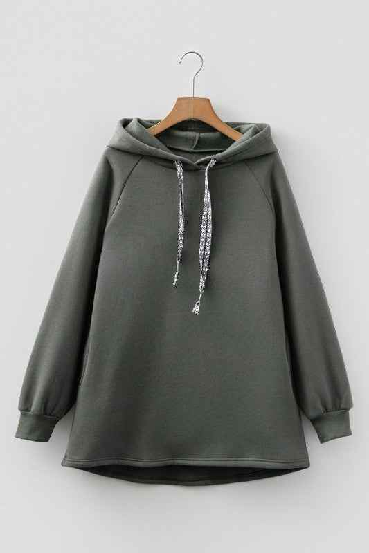 Solid Fleece Lined Drawstring Hoodie 82489ff6-72b1-4174-b0be-7b656e3e56df