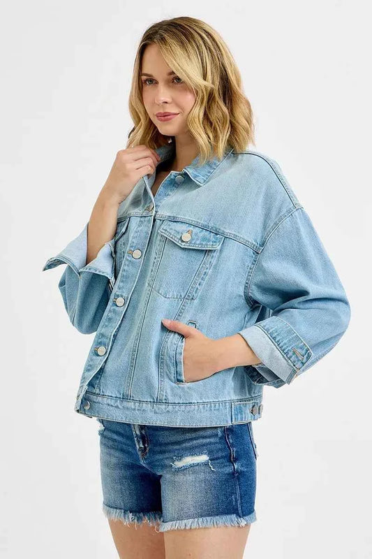 Washed Dropped Shoulder Denim Jacket 824bbde8daa64e8fa2771af25213a121-Max-Origin