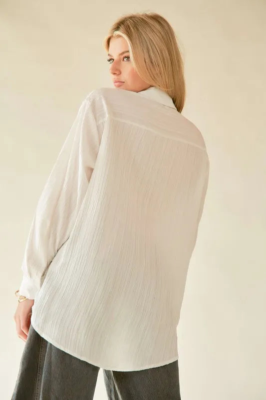 Crinkled Jacquard Button Down Shirt 8258c12d-852f-42e4-bb77-c663328585bf-Max