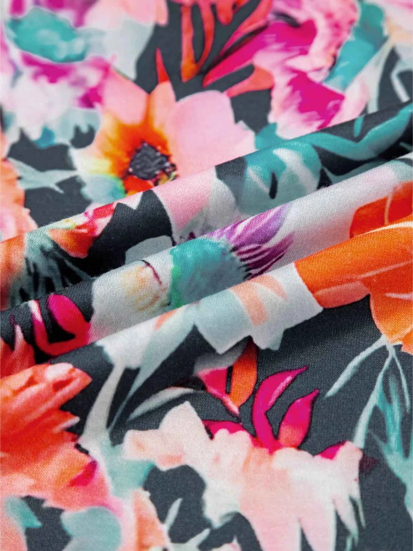 Floral 3/4 Flare Sleeve Tied Neck Blouse 825d7793c0d34731affae5197d253fb1-Max-Origin