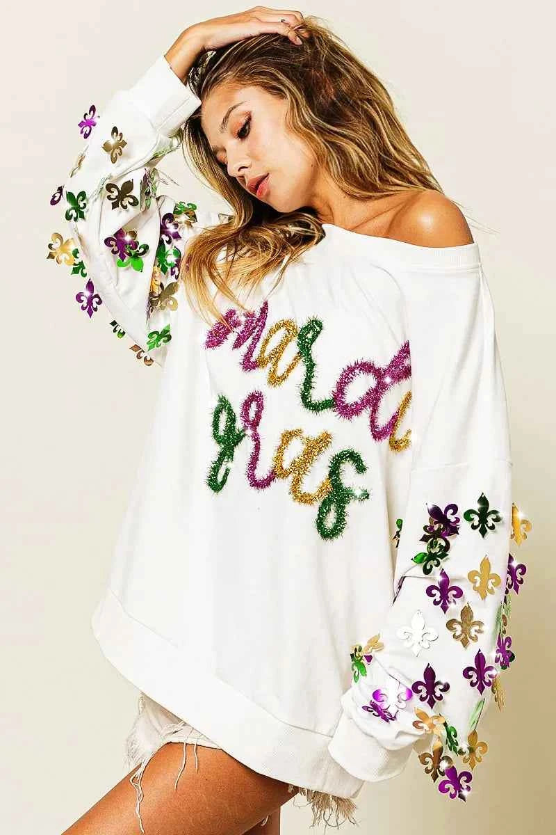 BiBi Fleur De Lis Sleeve Mardi Gras Pullover 8266b97ca724423d81c394f70ec2b18c-Max-Origin