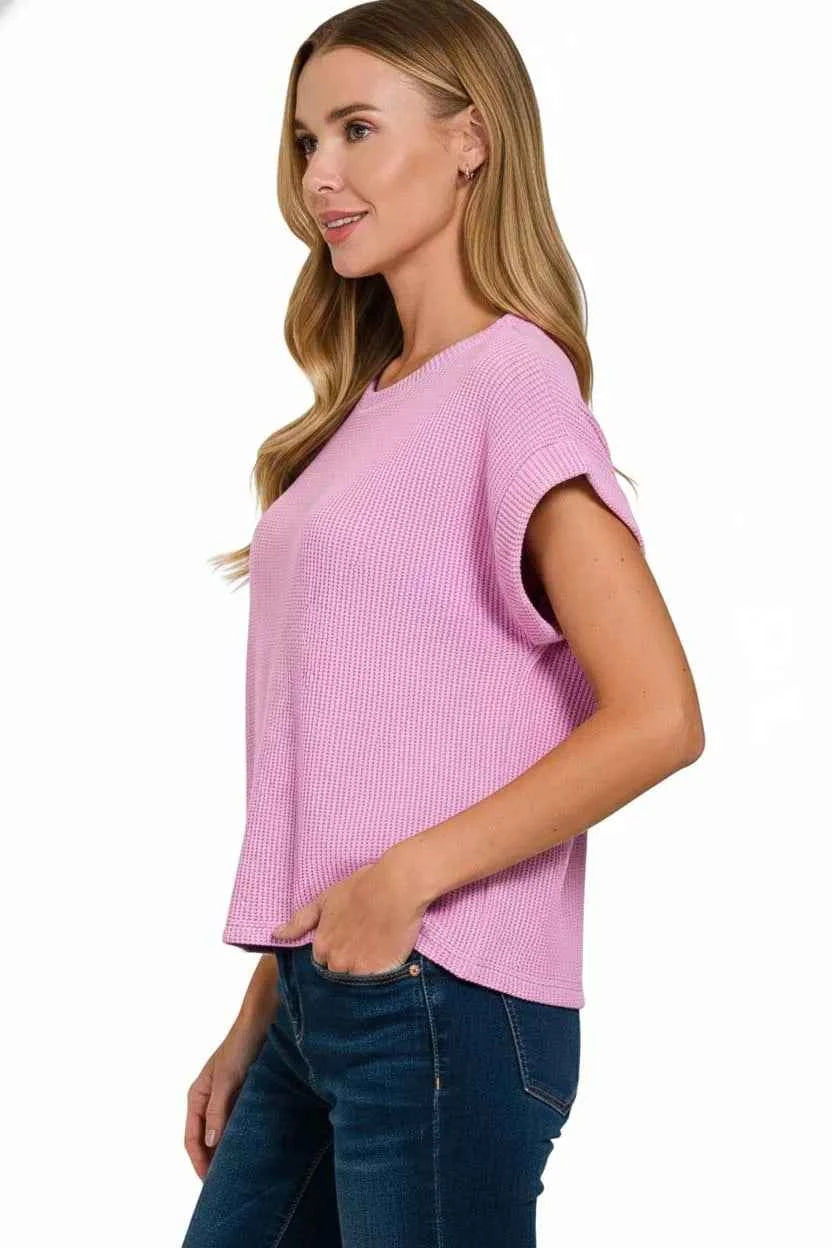 Zenana Short Sleeve Crew Neck Sweater 826a004c-1721-45c1-b2cd-4141a262b848-Max-Origin