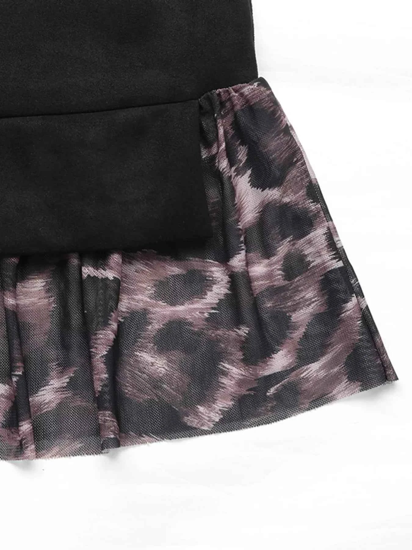 Camouflage Hem Detail Round Neck Sweatshirt