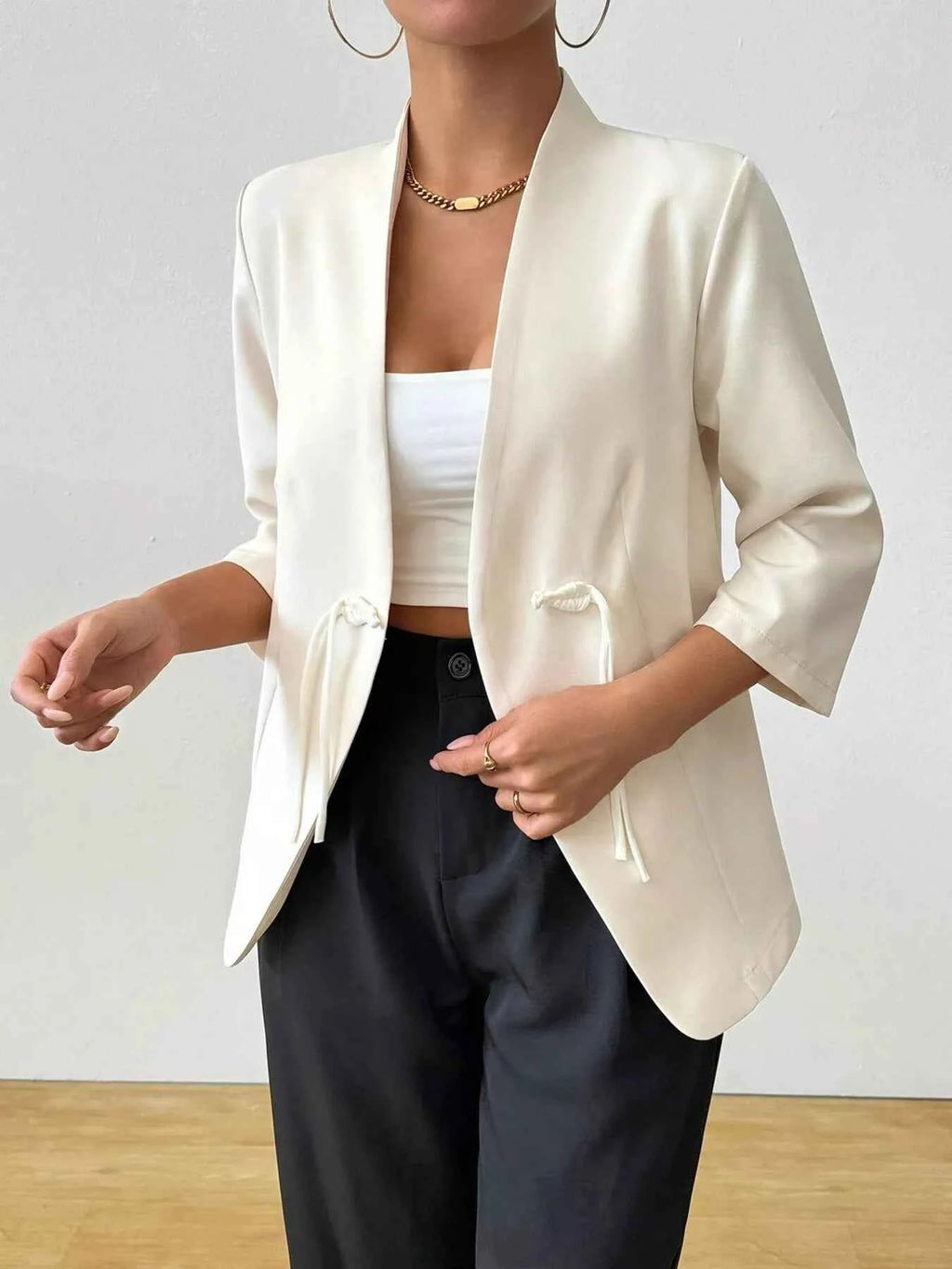 Three-Quarter Sleeves Blazer 828f7def737346b0b3d2b1d033da2a9b-Max-Origin