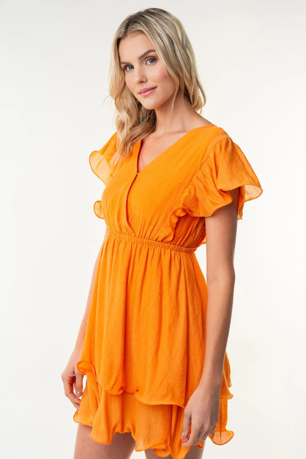 White Birch Full Size Short Sleeve Woven Layered Dress 82911b17-b648-4212-84df-4449460bcc8f-Max