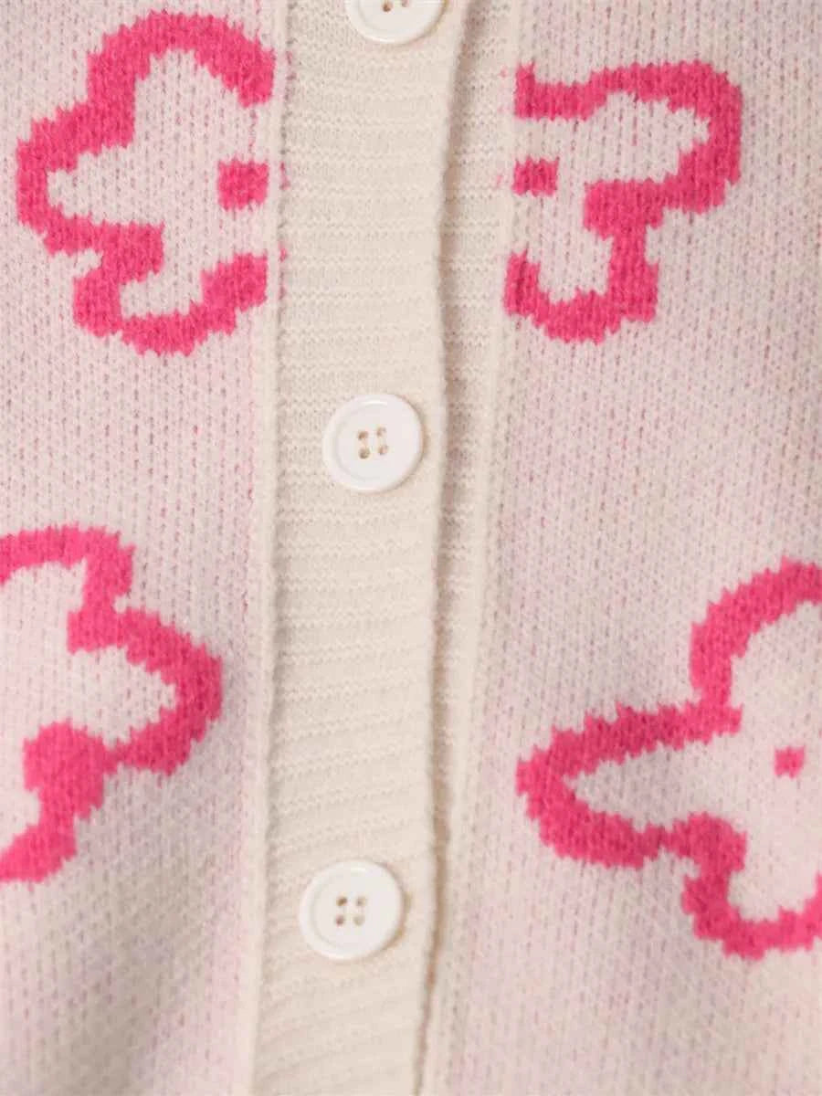 Floral Pattern Button-Up Cardigan 82985066442e41bfa7667b3aa002f5b9-Max-Origin