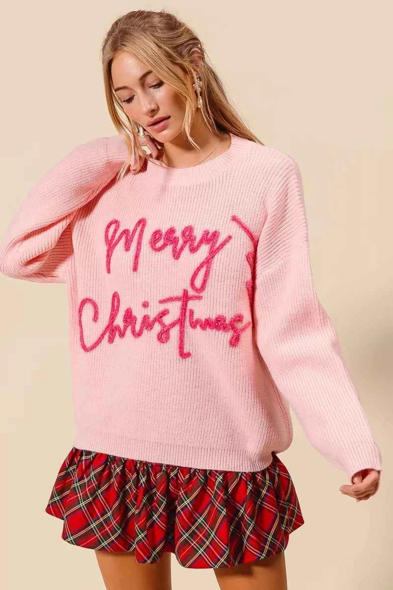 SO ME Merry Christmas Tinsel Lettering Sweater 82a63daca49e49fda59e6f3ccc6571b6-Max-Origin