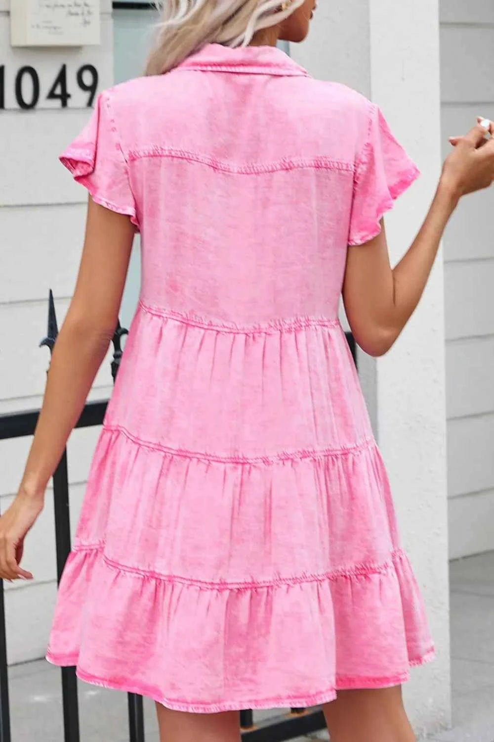 Collared Neck Button Down Mini Denim Dress 82ba35f0-f88f-43f3-8134-3a50dd02d8c7-Max