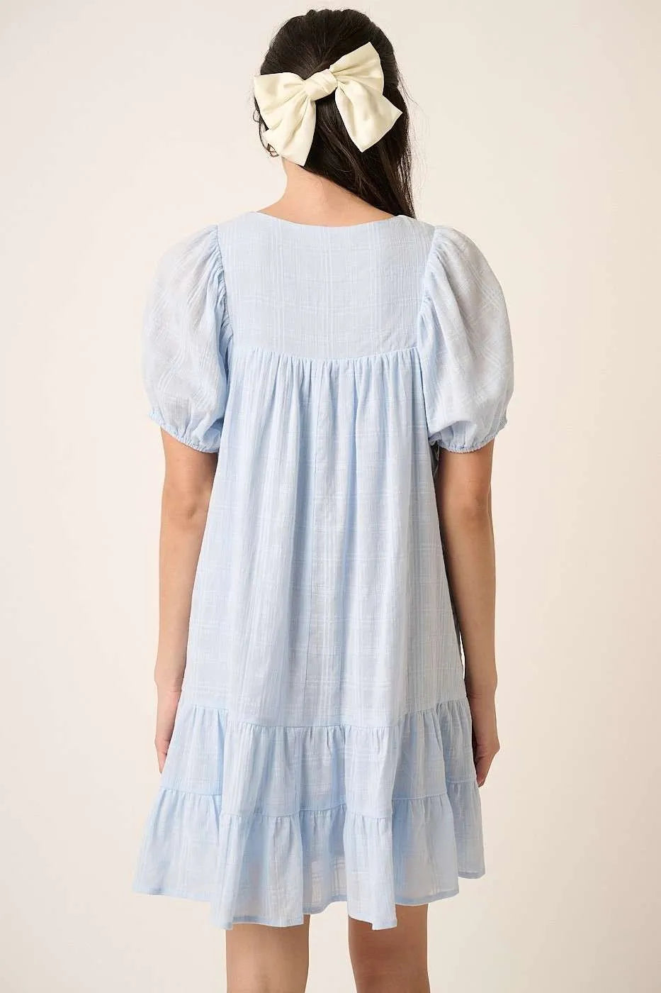 Mittoshop Tassel Tie Plaid Gauze Short Sleeve Mini Dress 82c639d096bb4ea5b0869bbb3f34c306-Max-Origin