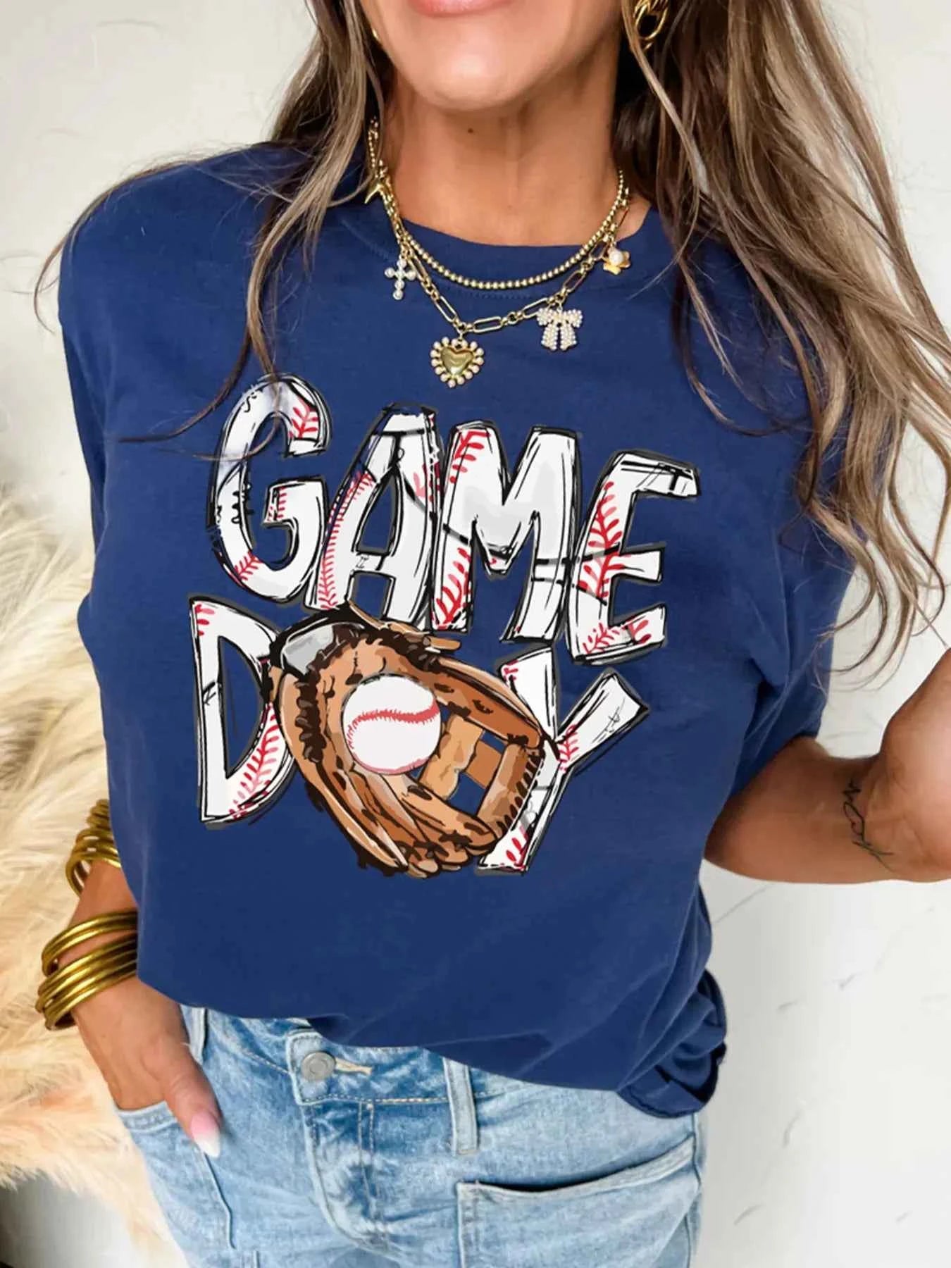 GAME DAY Graphic Short Sleeve T Shirt Blue 82d79521732d4a6d93ecb8354088ddf4-Max-Origin