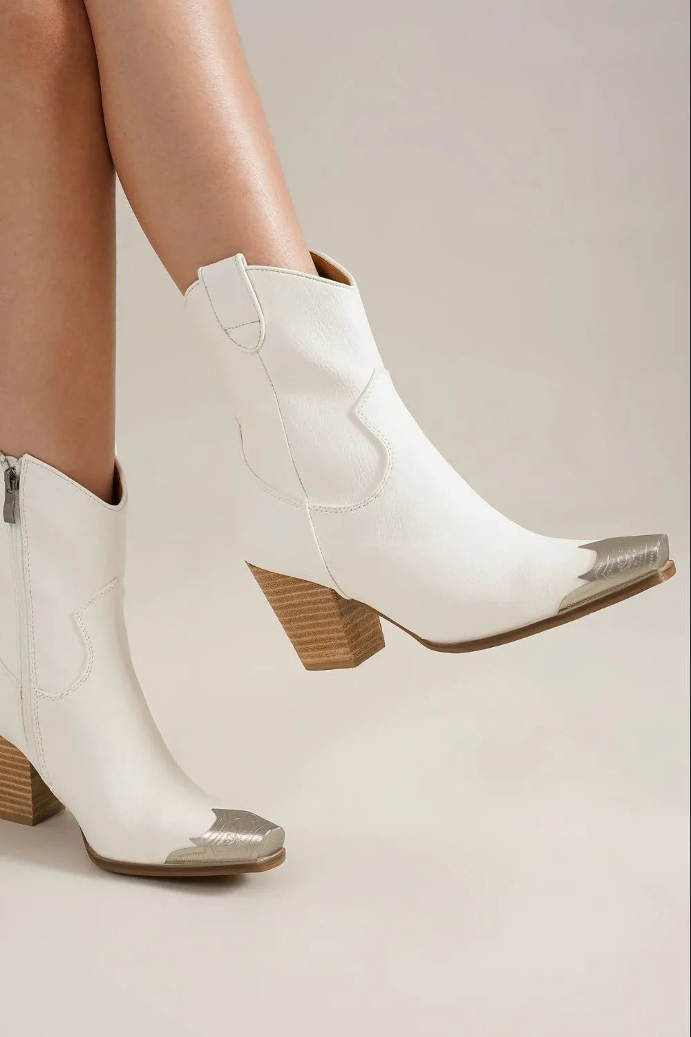 Beast Fashion Faux Leather Block Heel Boots with Side Zippers White 82dc578a-97b1-4b8a-97a0-7f907761aa10-Max