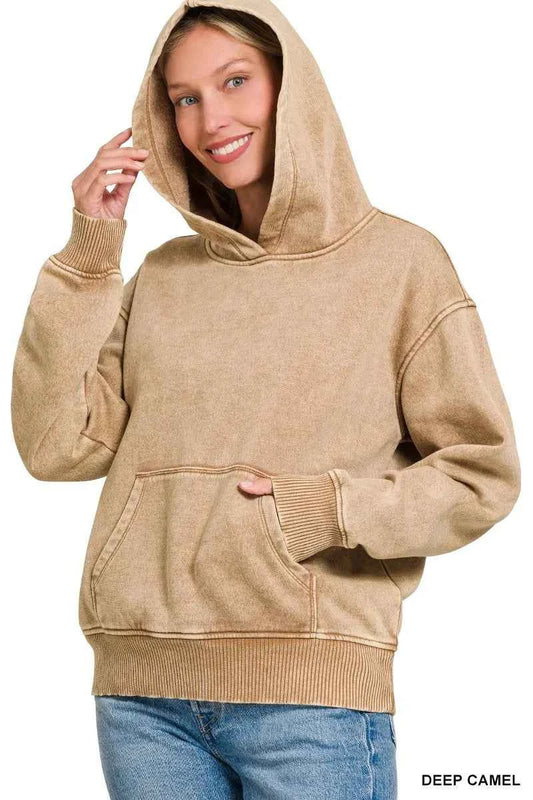 Fleece Acid Wash Kangaroo Pocket Hoodie 82dea353c0554caf940a24268301a1ba-Max-Origin