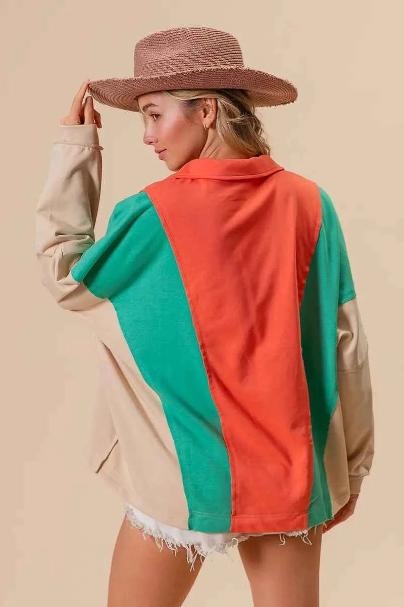 BiBi Colorblock Exposed Seam French Terry Sweatshirt 8323a57ce837467891ad7f00751ee528-Max-Origin