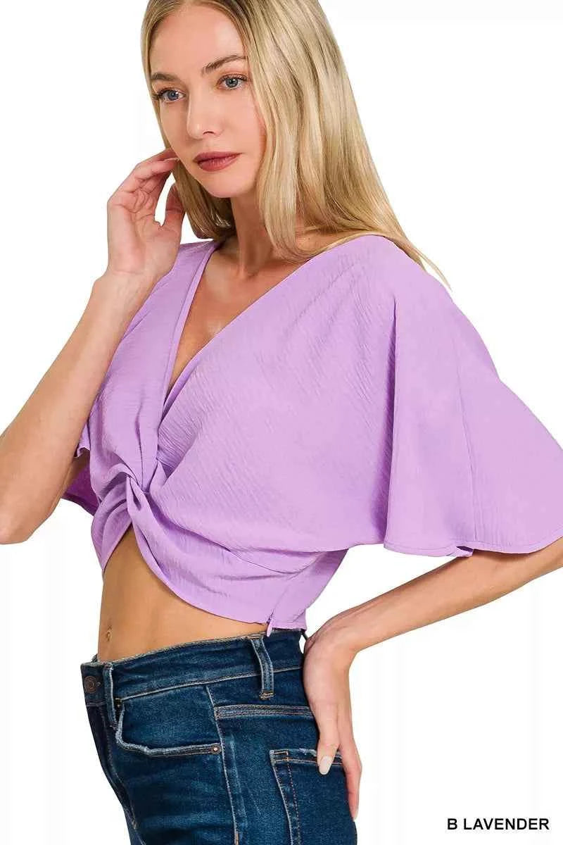 Zenana Woven Airflow Twisted Top & Wide Leg Pants Set 832d3ea89de14c458fea024bd2e8e2d3-Max-Origin