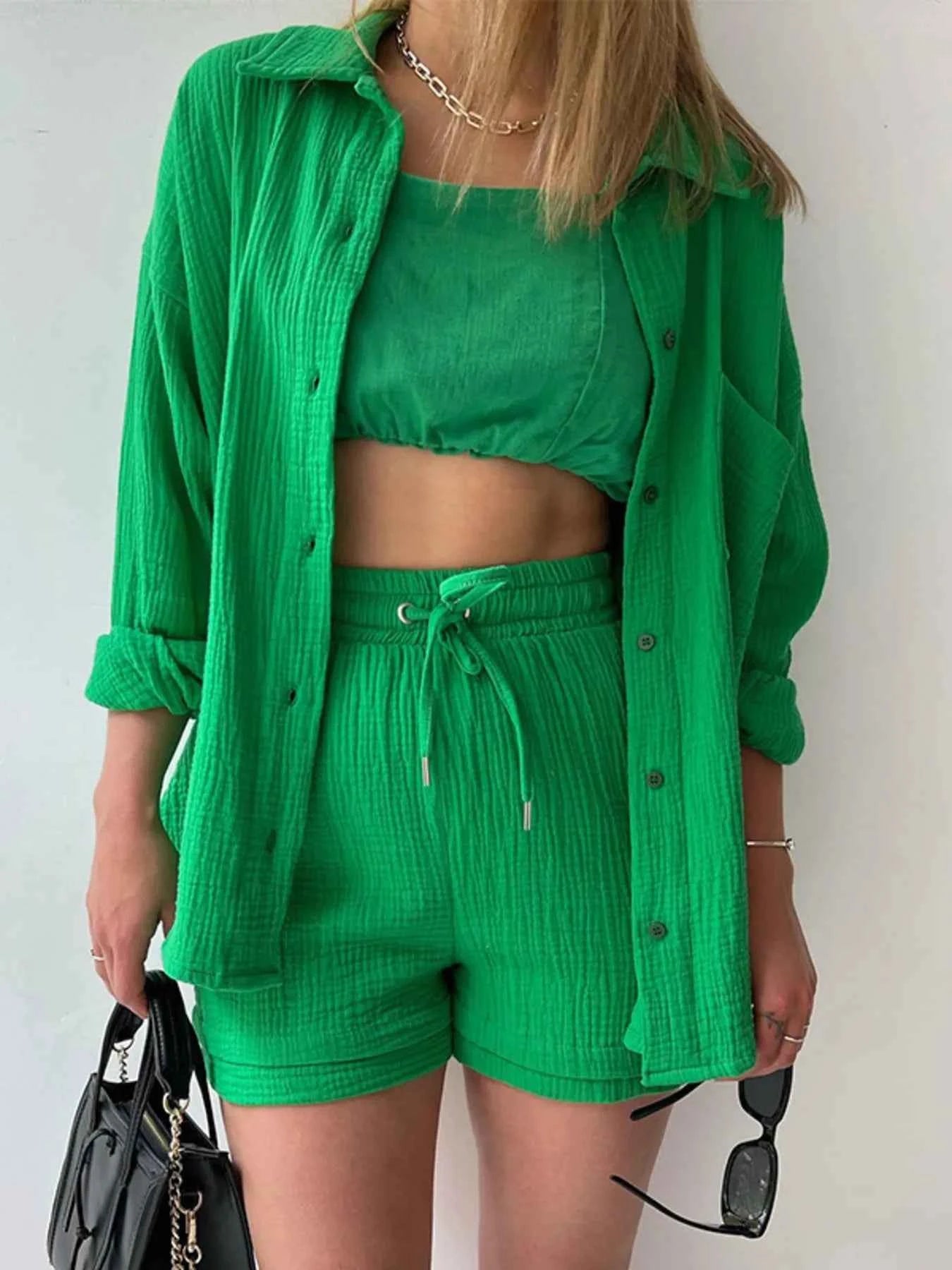 Button Up Shirt and Shorts Set Green 8337b7df60d24bd8a1bd173fbf9f5d4f-Max-Origin