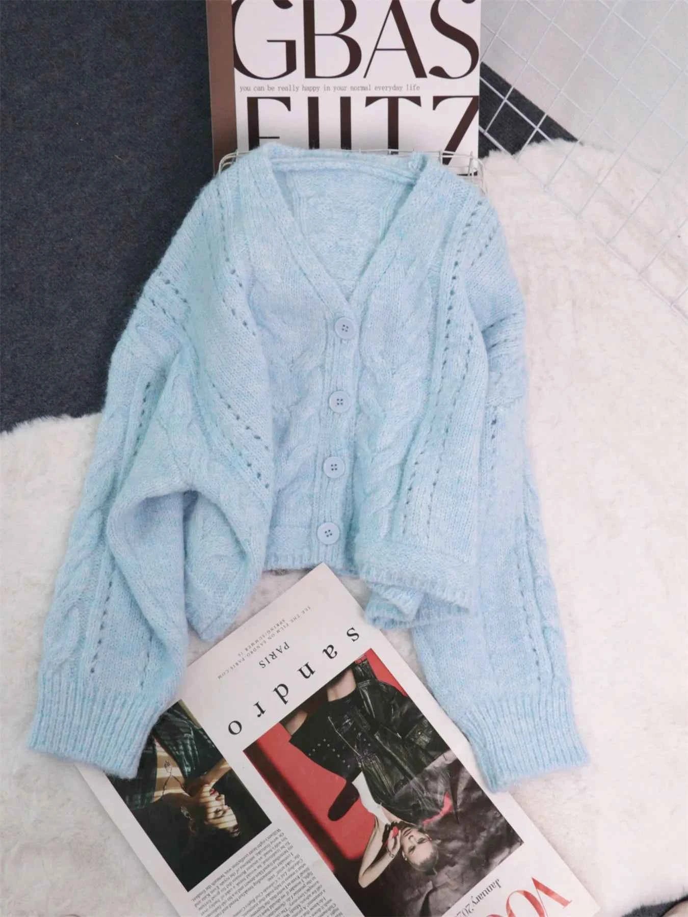 Cable Knit Button-Up Cardigan