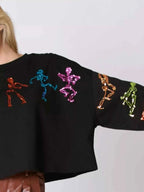 Halloween Colorful Sequin Skeleton Sweatshirt 83443f97-ab52-4f9c-83fa-7de9dcbabe4b-Max-Origin
