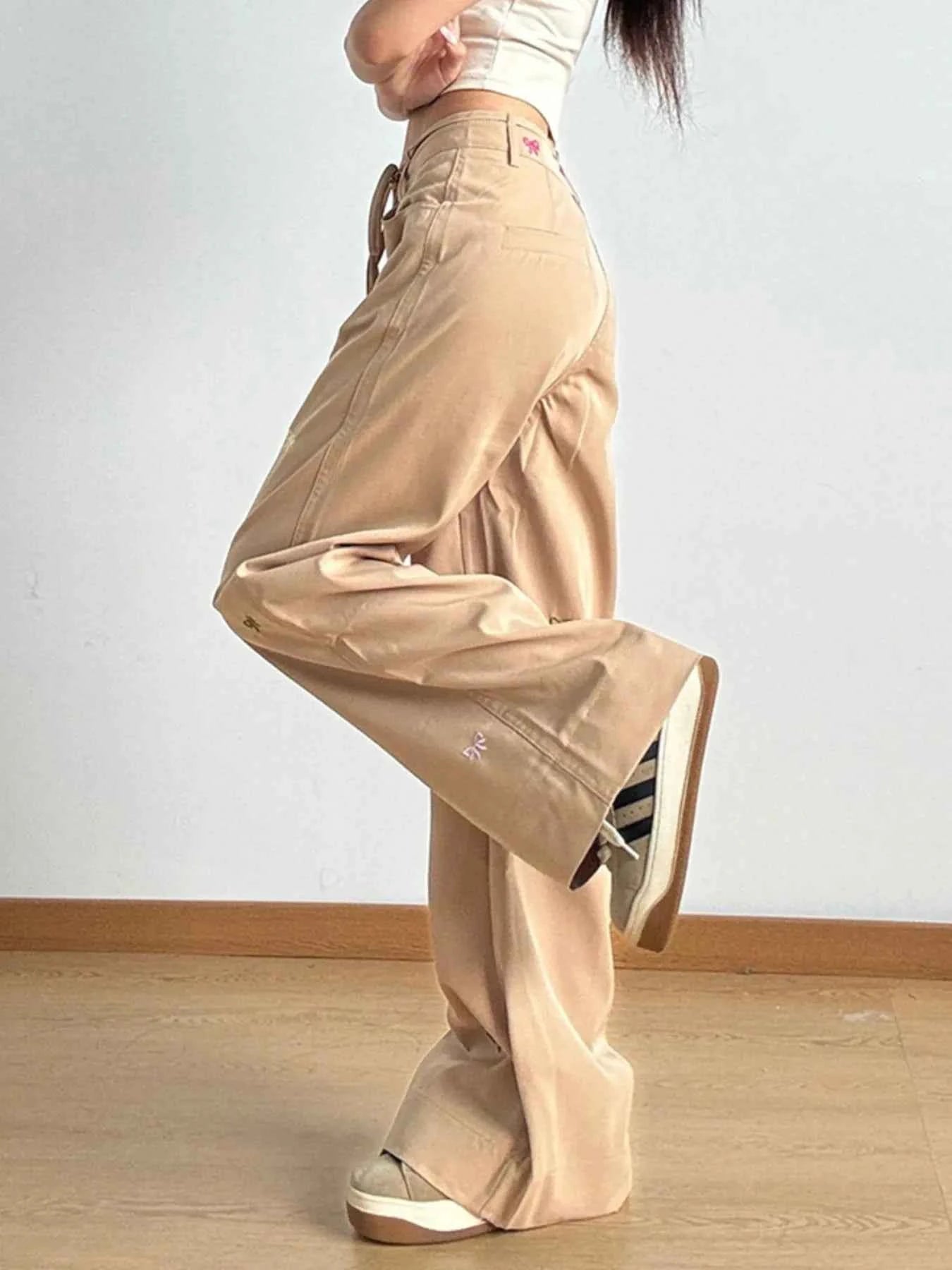 Bow Embroidered Wide Leg Drawstring Casual Pants 834ebd06-c649-4b90-81f4-40b3b7490c01-Max-Origin