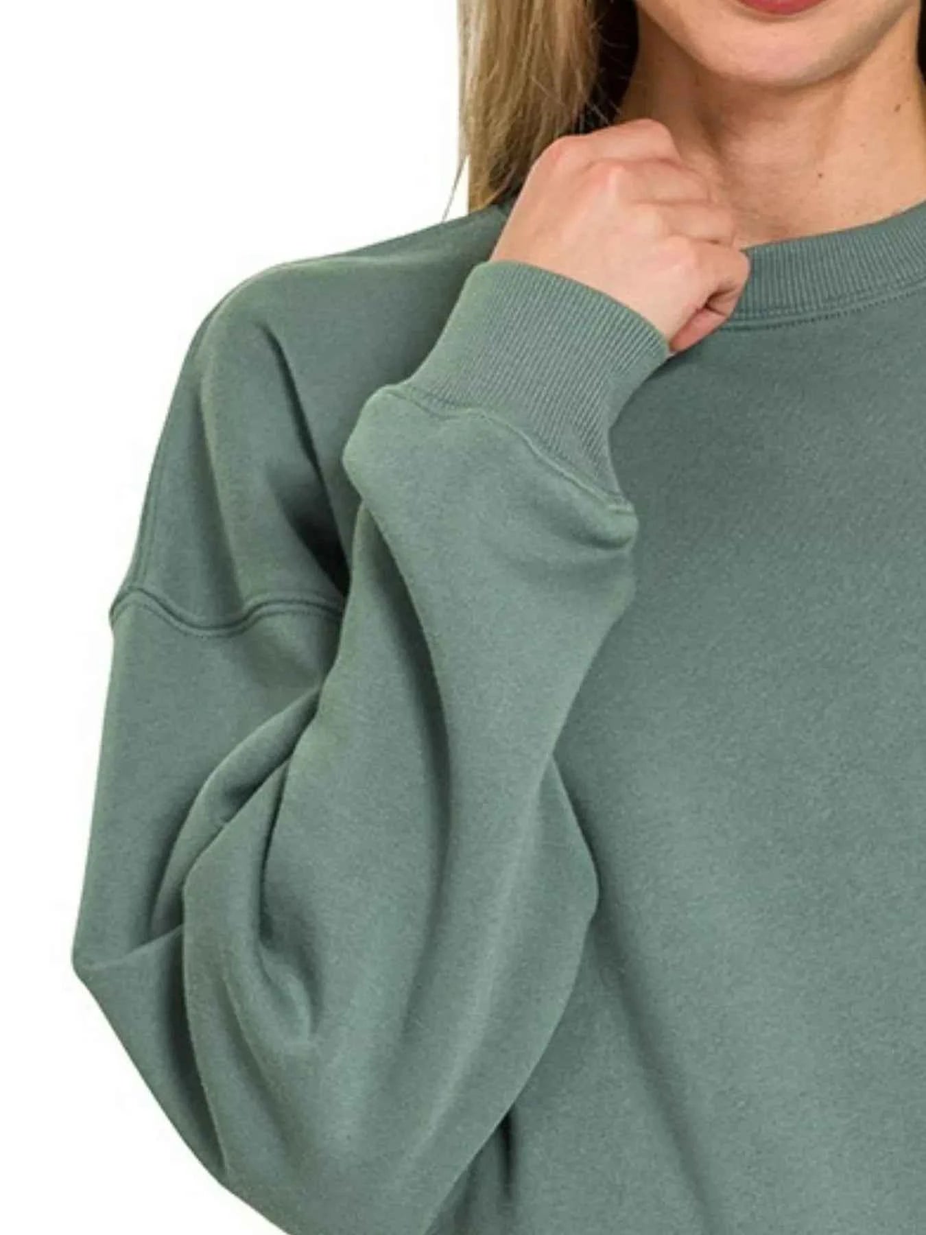 Zenana Fleece Round Neck Sweatshirts 83512a1b-916d-4d71-85cf-332112465fd6-Max-Origin
