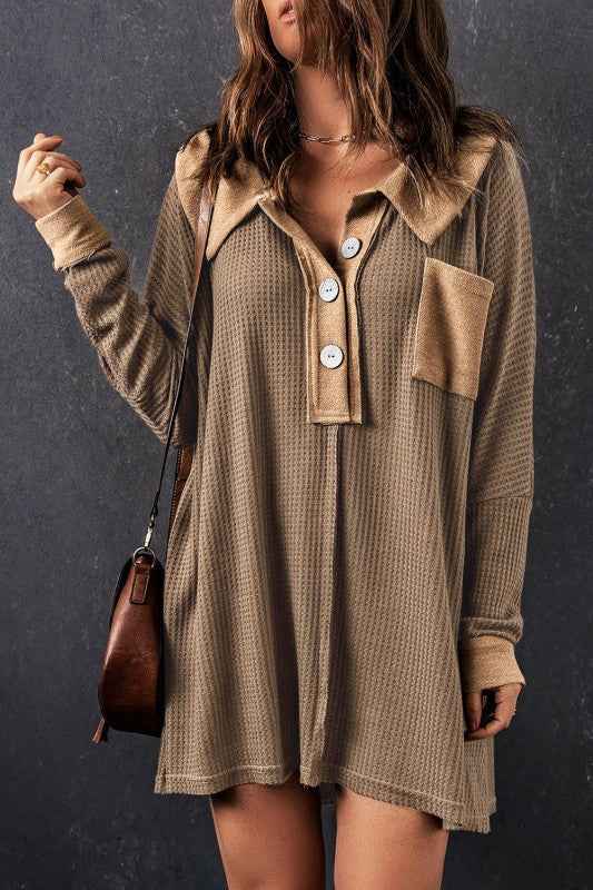 Bianca Waffle Knit Long Sleeve Top 837903d9-5fe9-4214-9326-42d4acf6e73f