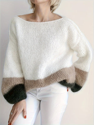Color-Blocked Knit Sweater Mixed Colors 838FF40716B58174BC140780DAF2378A
