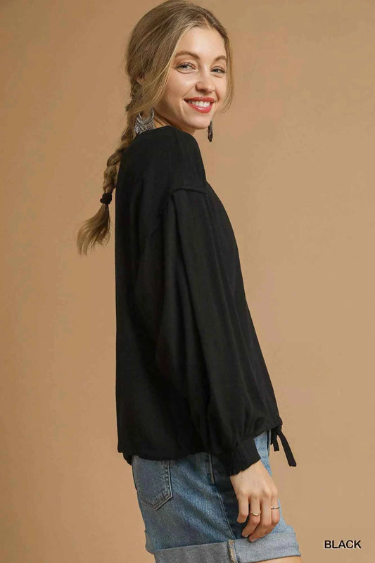 Full Size Linen Long Sleeve Top with Drawstring Plus Size 8399f8d2-afdb-4a22-8dc9-2d7cfdbe99ff-Max-Origin