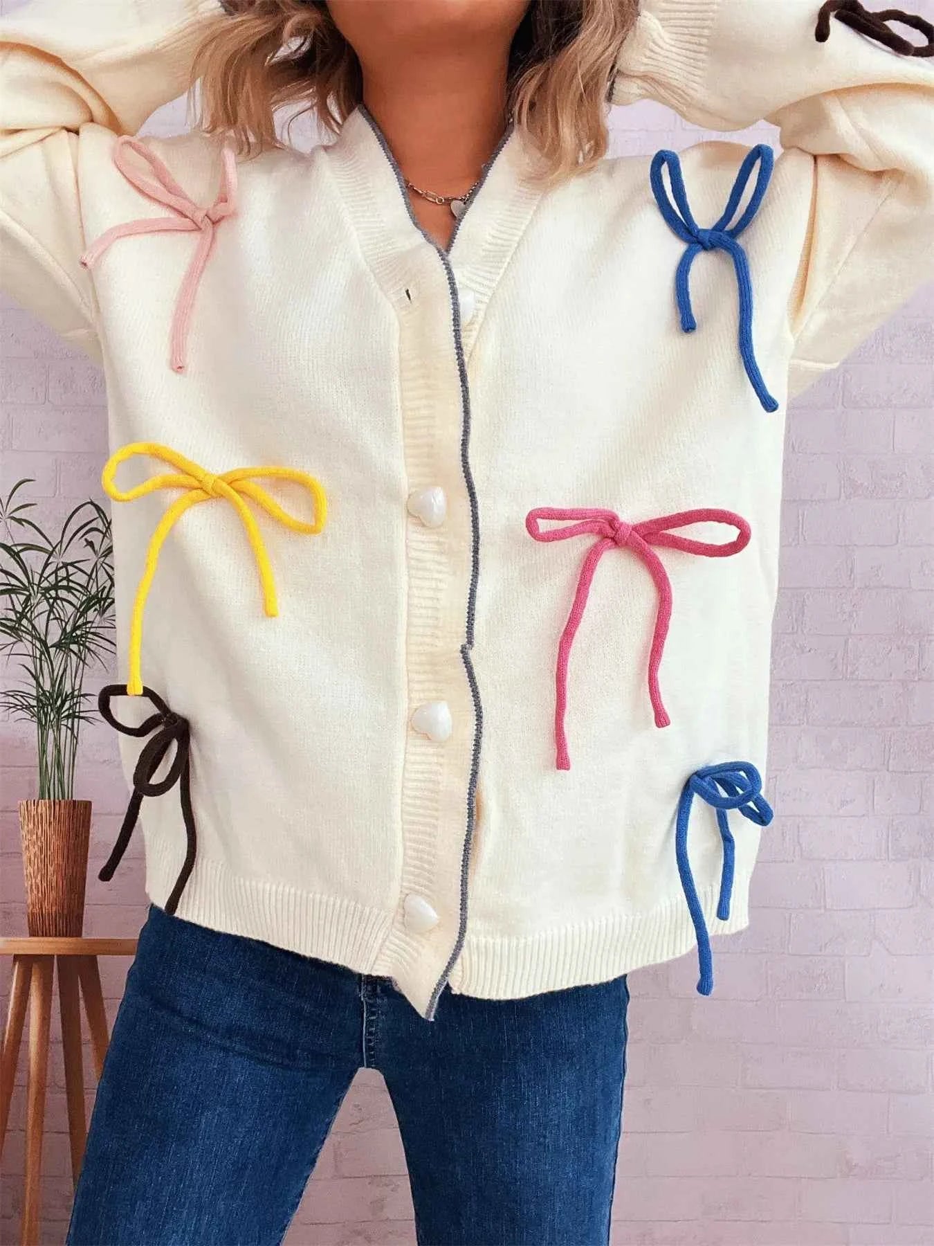 Bow Tie Button Up Cardigan 83bdf37e9564422a8f1b6568d7029f43-Max-Origin