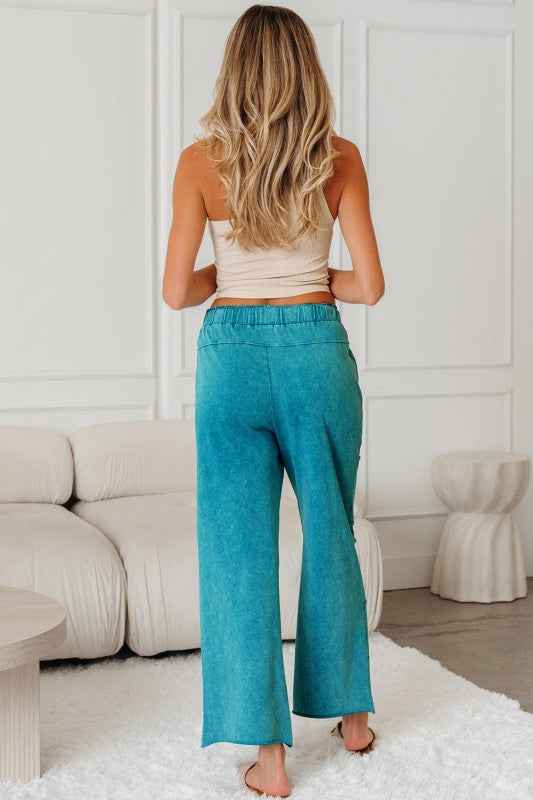 Mineral Wash High Waist Raw Hem Pants 83c4ad69-a8a9-464a-a888-eb1ed42555ec