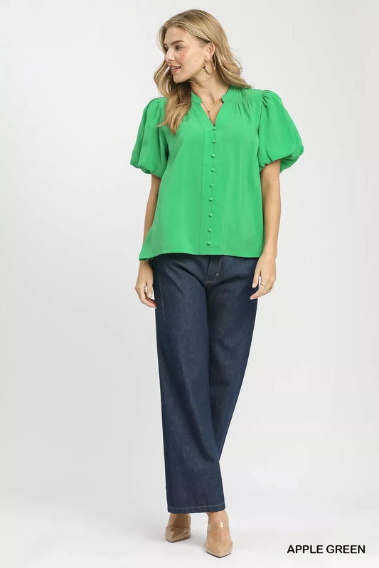 Button-Down Puff Sleeve Shirt 83d1265e-fef5-488e-a618-4694314e8f60-Max-Origin