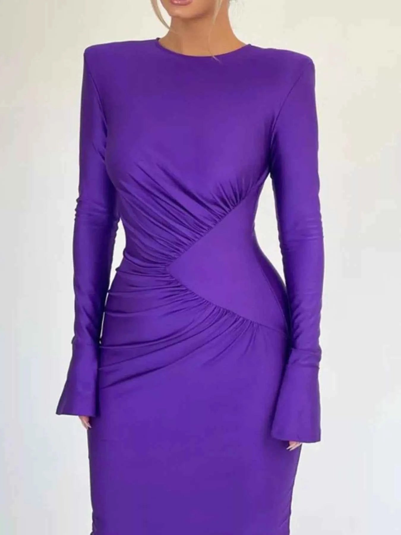 Ruched Long Sleeve Bodycon Maxi Dress 83d5faee-a2a1-4364-b037-bb6df7ad0011-Max-Origin