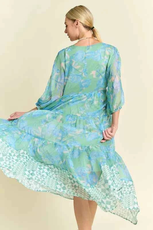 Davi & Dani Geo and Floral Print Mixed Tiered Dress 83dad569109a44a3af776910bc6ce488-Max-Origin