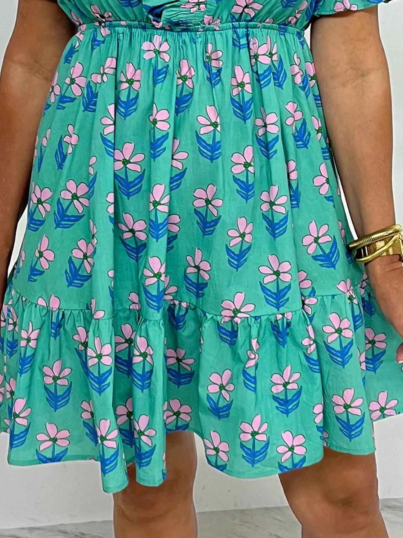 Floral Print Puff Sleeve Shirt Dress 83dd27d1a5c54899bf57a44171ea3316-Max-Origin