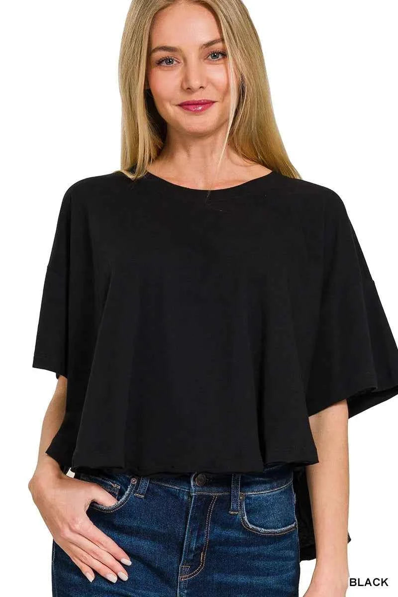 Zenana Cotton Round Neck Short Sleeve T-Shirt BLACK 83eb2836f52e46d49e39066b0f77f47c-Max-Origin