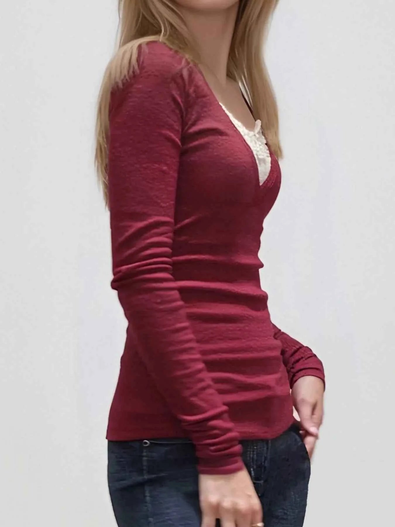 Long Sleeve T-Shirt with Lace Detail 83f14b07-4157-48cb-a144-ba0e3c61cfe2-Max-Origin