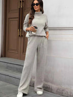 Ribbed Turtleneck Dropped Shoulder Top and Pants Sweater Set 83fd6b09457941c8bebfcbb701c199ba-Max-Origin