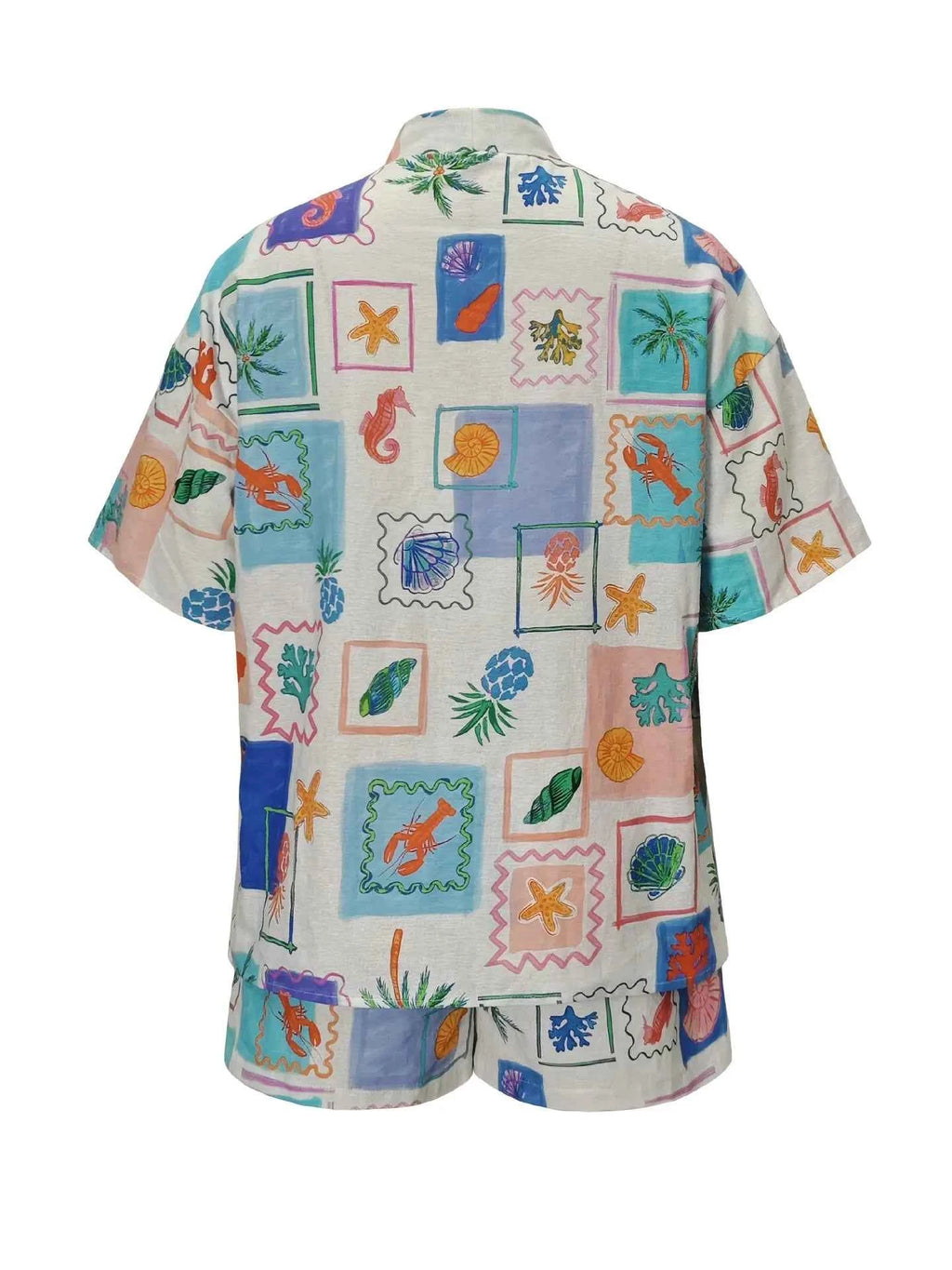 Printed Short Sleeve Shirt and Shorts Set 84065a2b-dd3c-4553-92d3-326dd5177144-Max-Origin