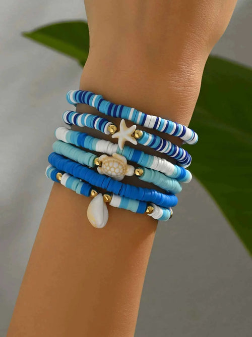 6-Piece Ceramic Beaded Shell Bracelet 8425021e-2b90-433a-8b20-66257d82b78a-Max-Origin