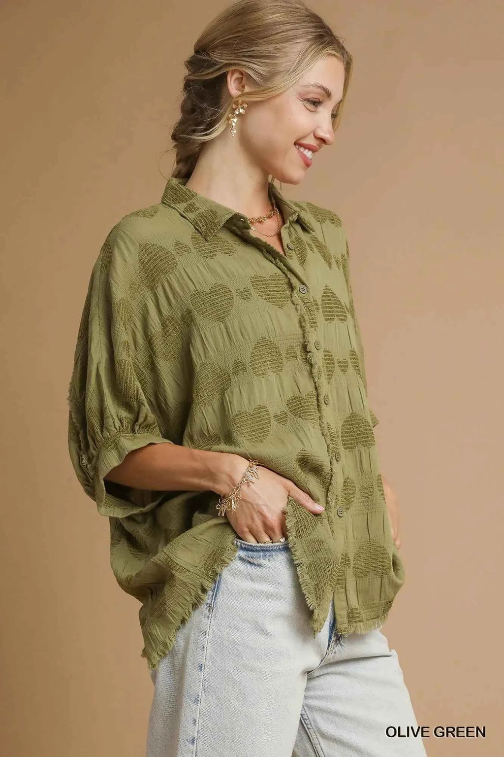 Umgee Jacquard Heart Collared Shirt 8432f12f-068b-4f25-962d-d832e51c2e6e-Max-Origin