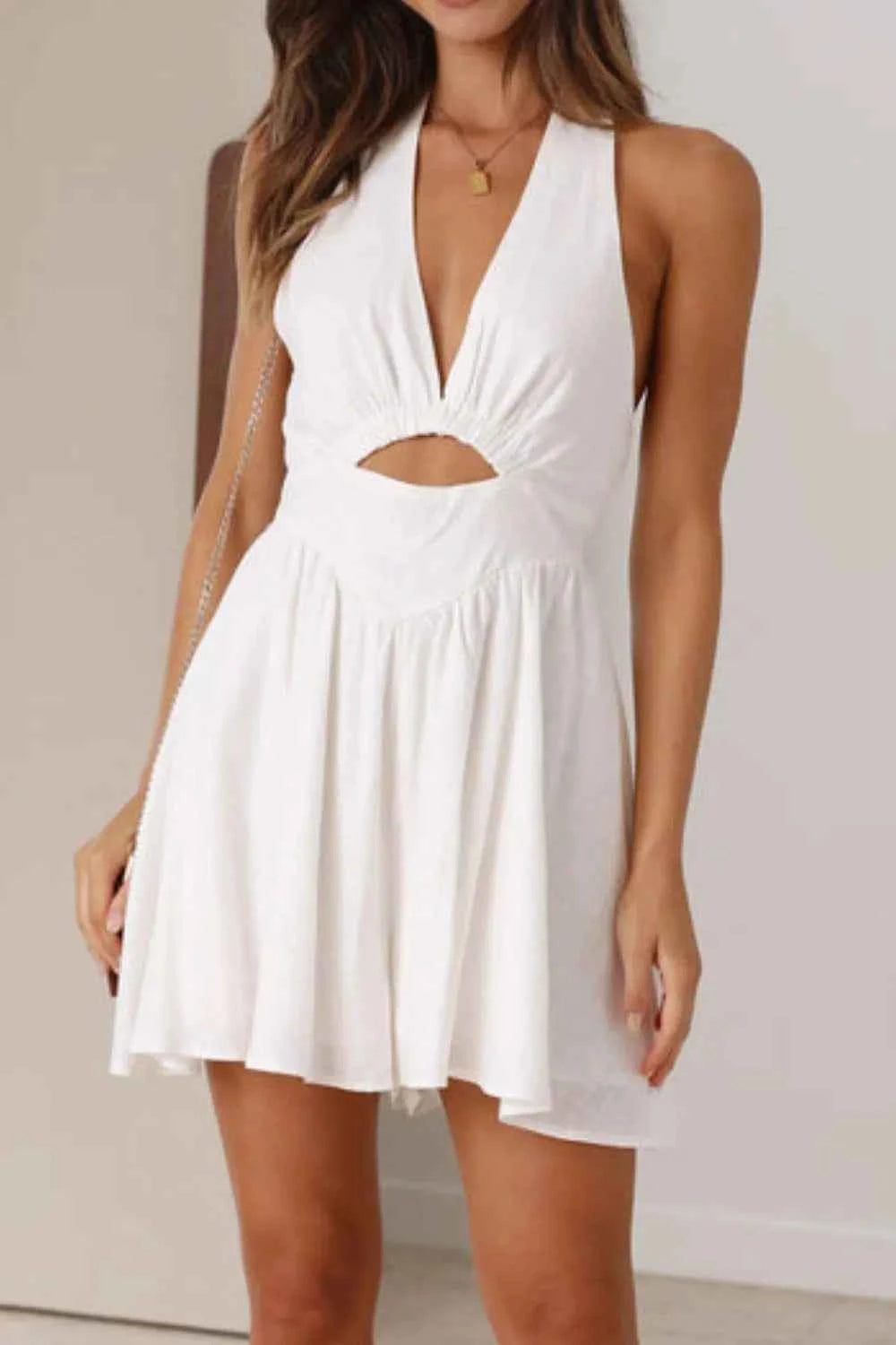 Cutout Halter Neck Mini Dress 843da4a1-b06a-4bc5-b52b-c57072ca0c7d-Max-Origin