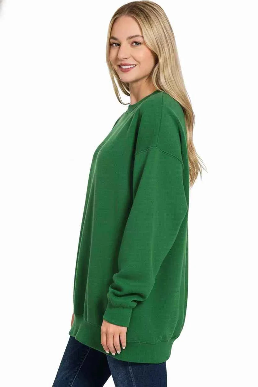 Zenana Oversized Round Neck Fleece Tunic Sweatshirt 845890e0-3cc5-42b0-aa79-59d0bf42d427-Max-Origin