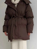 Mid-Length Thickened Hooded Winter Coat with Belted 845a10b5-ca22-4c81-a389-da770824fb75-Max-Origin