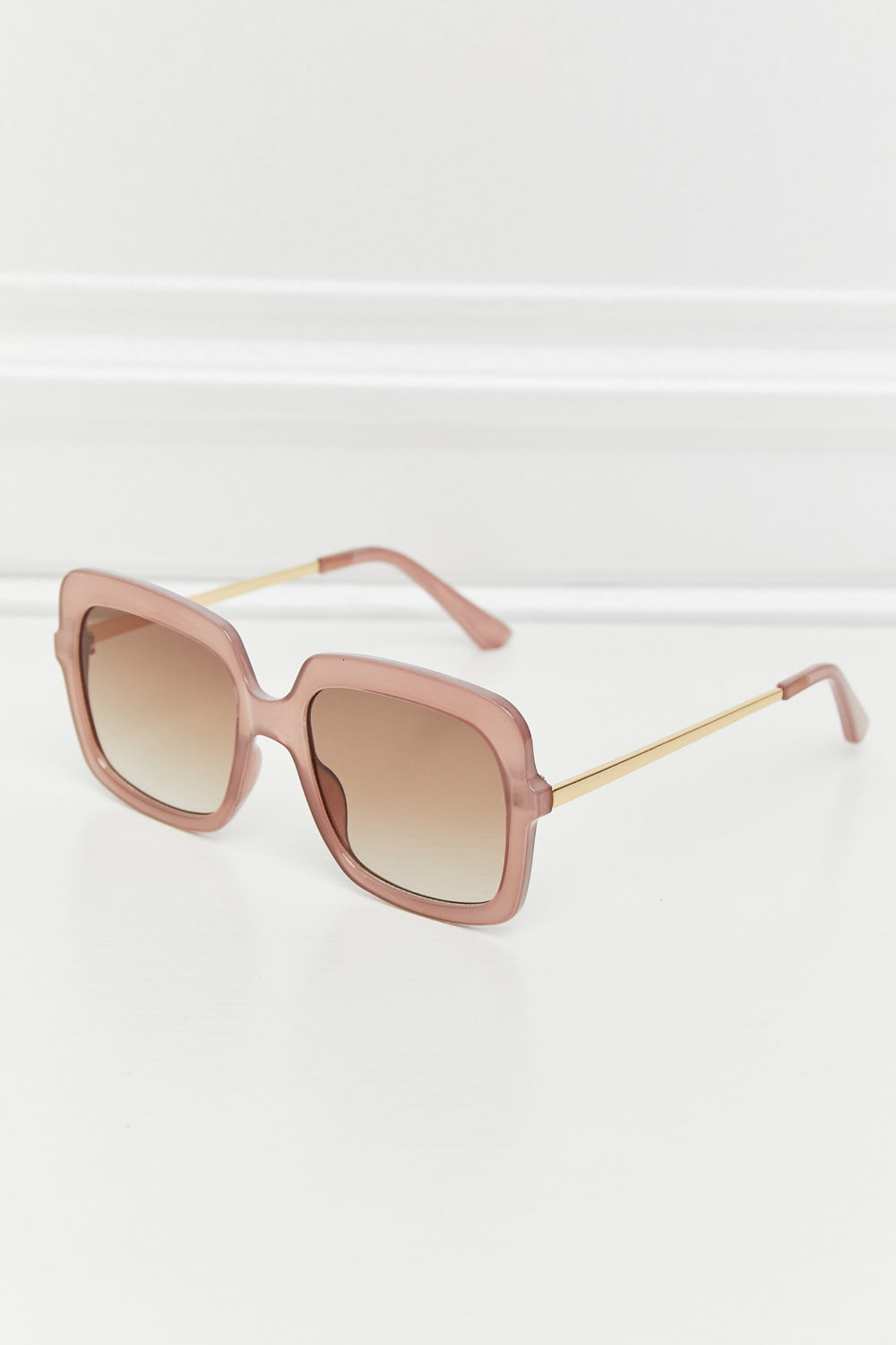 Square Metal-Plastic Hybrid Temple Sunglasses Khaki One Size 845df35566b44f909b4b94c120aa7ca8-Max
