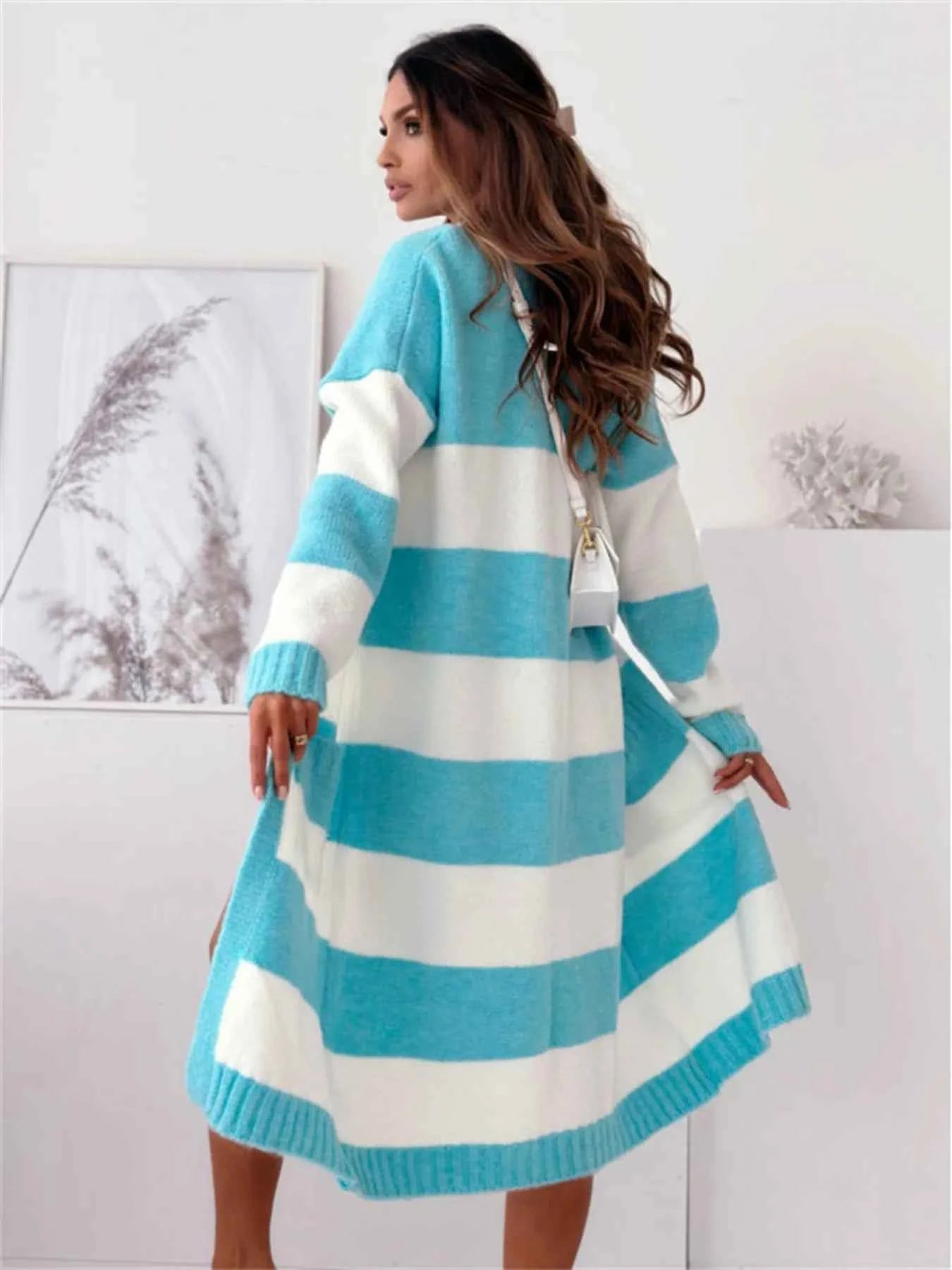 Color Block Open Front Cardigan 8479ee41ec514aa9a34b1be2f4748502-Max-Origin