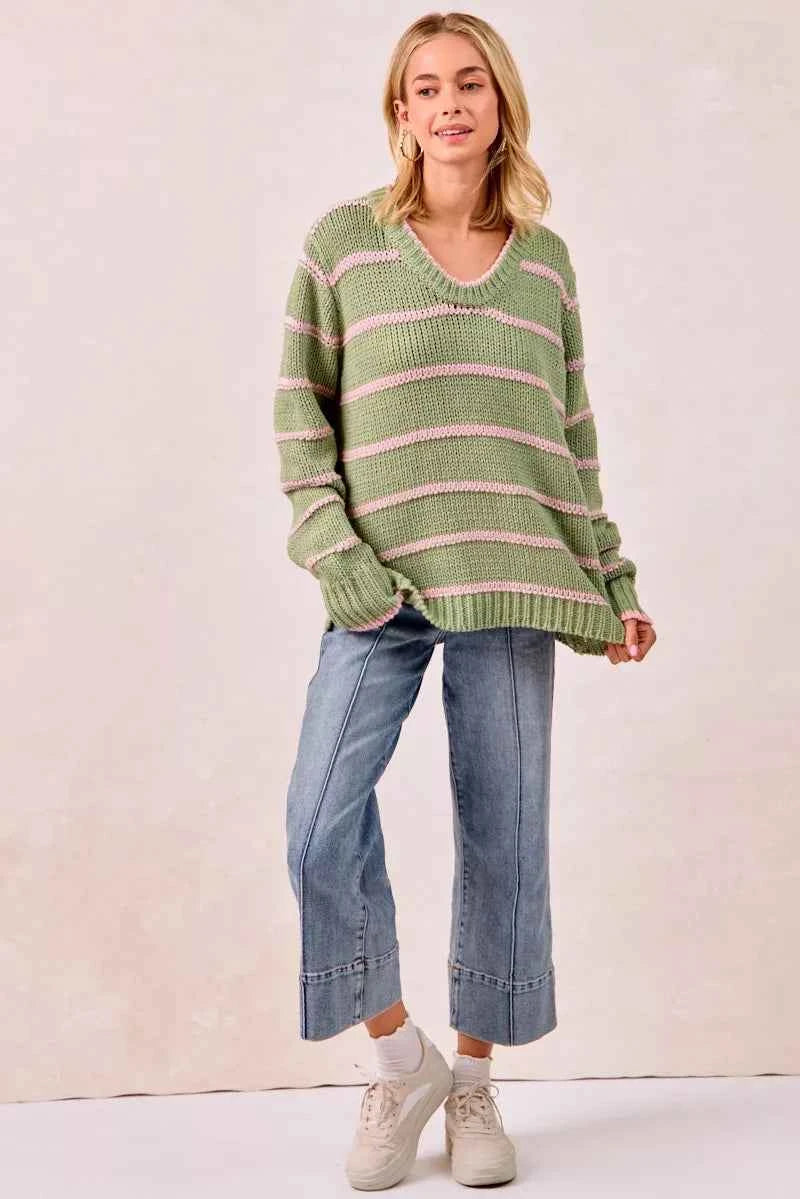 BiBi Striped Long Sleeve Sweater 848a3173a108461aaedf801c86f354c5-Max-Origin