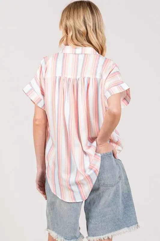SAGE+FIG Full Size Multi Stripe Button Down Short Sleeve Shirt Plus Size 849500eb56a448c8badc7e3e07f18d03-Max-Origin